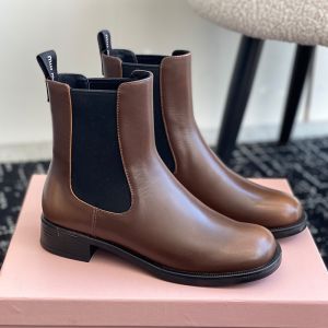 Miu Miu Ankle Boots Women Calfskin Brown