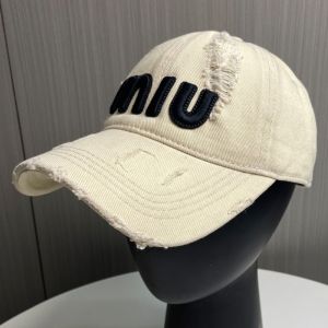 Miu Miu Baseball Cap With Large Letter Logo In Cotton White