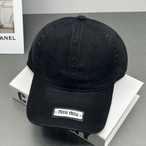 Miu Miu Baseball Cap With Rivet Patch Logo In Cotton Black