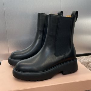 Miu Miu Chelsea Boots Women Leather Black