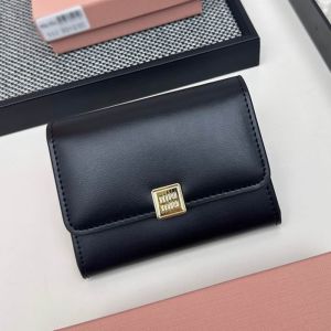Miu Miu Flap Card Holder In Leather Black