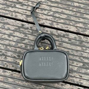 Miu Miu Micro Beau Bag In Leather Black