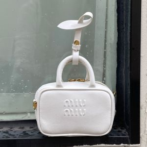 Miu Miu Micro Beau Bag In Leather White