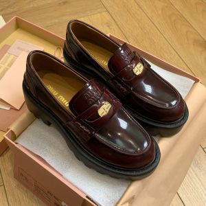 Miu Miu Penny Platform Loafers Women Calfskin Coffee