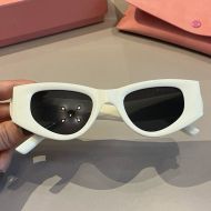 Miu Miu 2403 Cat-Eye Sunglasses In Acetate White