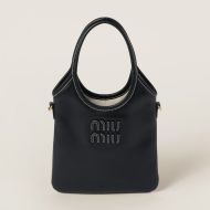 Miu Miu 5BA281 Mini Ivy Handbag In Leather Black