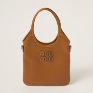 Miu Miu 5BA281 Mini Ivy Handbag In Leather Brown