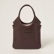 Miu Miu 5BA281 Mini Ivy Handbag In Leather Coffee