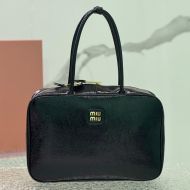 Miu Miu 5BB117 Large Beau Bag In Naplak Patent Leather Black
