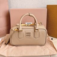 Miu Miu 5BB142 Arcadie Bag In Regular Leather Apricot