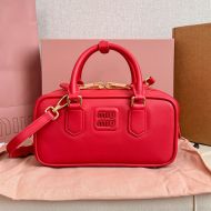 Miu Miu 5BB142 Arcadie Bag In Regular Leather Red