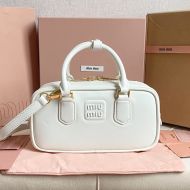 Miu Miu 5BB142 Arcadie Bag In Regular Leather White
