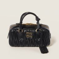 Miu Miu 5BB142 Regular Arcadie Bag In Matelasse Nappa Leather Black