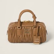 Miu Miu 5BB142 Regular Arcadie Bag In Matelasse Nappa Leather Brown