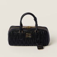 Miu Miu 5BB148 Large Arcadie Bag In Matelasse Nappa Leather Black