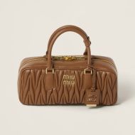 Miu Miu 5BB148 Large Arcadie Bag In Matelasse Nappa Leather Brown