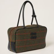 Miu Miu 5BB163 Large Beau Top-Handle Bag In Tartan Multicolor