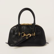 Miu Miu 5BB169 Small Aventure Top-Handle Bag In Nappa Leather Black