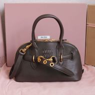Miu Miu 5BB169 Small Aventure Top-Handle Bag In Nappa Leather Coffee