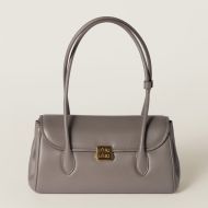 Miu Miu 5BD265 Flap Shoulder Bag In Leather Grey