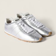 Miu Miu 5E114E Plume Sneakers Women Nappa Leather Silver