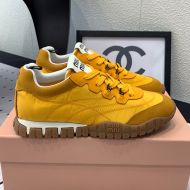 Miu Miu 5E417E Tyre Sneakers Women Technical Fabric And Suede Yellow