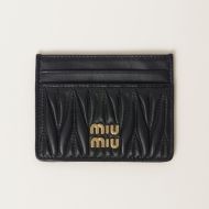 Miu Miu 5MC076 Card Holder In Matelasse Nappa Leather Black