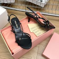 Miu Miu 5X342E Sandals With Buckles Women Patent Leather Black