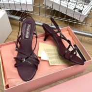 Miu Miu 5X342E Sandals With Buckles Women Patent Leather Burgundy