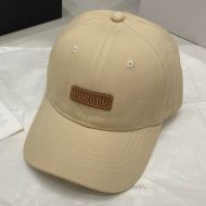 Miu Miu Baseball Cap With Rectangle Embroidered Logo In Cotton Khaki