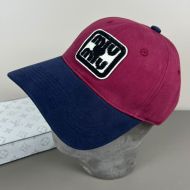 Miu Miu Baseball Cap With Square Embroidered Logo In Cotton Red/Blue