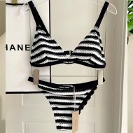 Miu Miu Bikini With Embroidered Logo Women Cotton Black/White