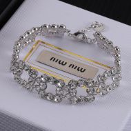 Miu Miu Bracelets With Strass Square In Metal Silver