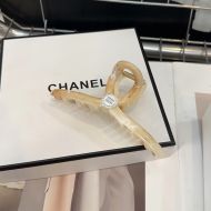 Miu Miu Hair Clip With Round Strass Logo in Acetate Beige