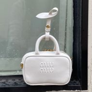 Miu Miu Micro Beau Bag In Leather White