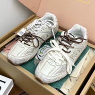 Miu Miu X New Balance 5E165E 530 SL Sneakers Unisex Calf Leather Beige