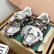 Miu Miu X New Balance 5E165E 530 SL Sneakers Unisex Metallic Leather And Mesh Grey