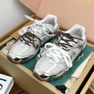 Miu Miu X New Balance 5E165E 530 SL Sneakers Unisex Metallic Leather And Mesh Silver