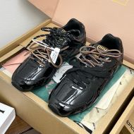 Miu Miu X New Balance 5E165E 530 SL Sneakers Unisex Patent Leather Black