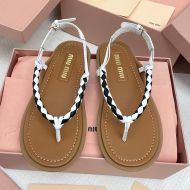 Miu Miu Riviere Sandals Women Calfskin Brown/White