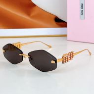 Miu Miu SMU 5692TS Sunglasses With Strass Logo In Metal Black