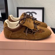 Miu Miu Sneakers Women Suede And Horsehair Brown