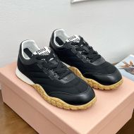 Miu Miu Tyre Sneakers Women Technical Fabric And Calfskin Black