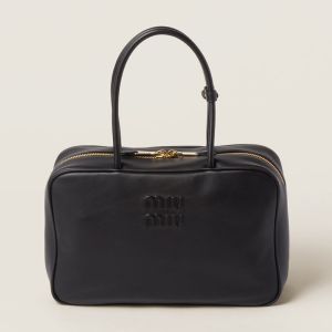 Miu Miu 5BB117 Large Beau Bag In Leather Black