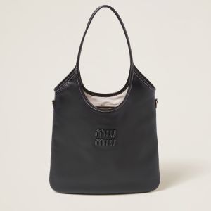 Miu Miu 5BG231 Regular Ivy Bag In Leather Black