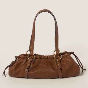 Miu Miu 5BG289 Medium Joie Bag In Nappa Leather Brown