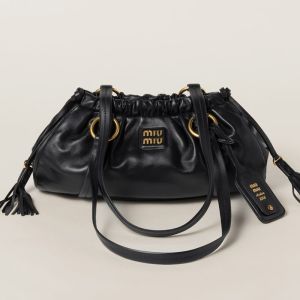 Miu Miu 5BG306 Small Joie Bag In Nappa Leather Black