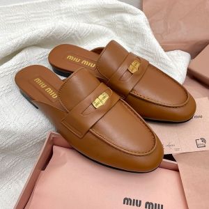 Miu Miu 5D326E Loafers Women Calfskin Brown
