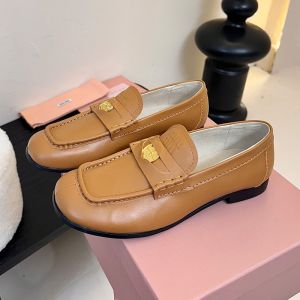 Miu Miu 5D398E Loafers Women Calfskin Brown