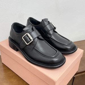 Miu Miu 5E320E Shoes With Buckle Women Leather Black